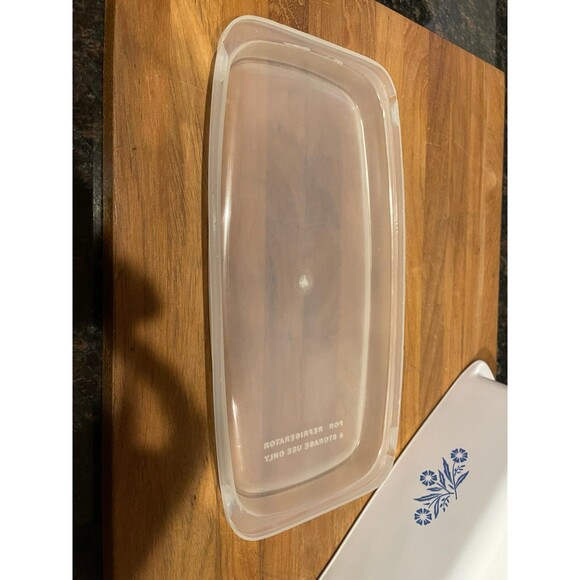 Corning Ware P-315-B Blue Cornflower Loaf Pan w/ Plastic Lid - Picture 5 of 6